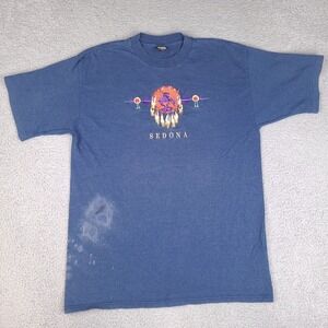 Vintage HL Miller Gold‎ Shirt Mens XL Sedona Arizona Embroidered Single Stitch